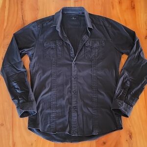 Mens Stylish Slim Fit Sexy Black Button Down